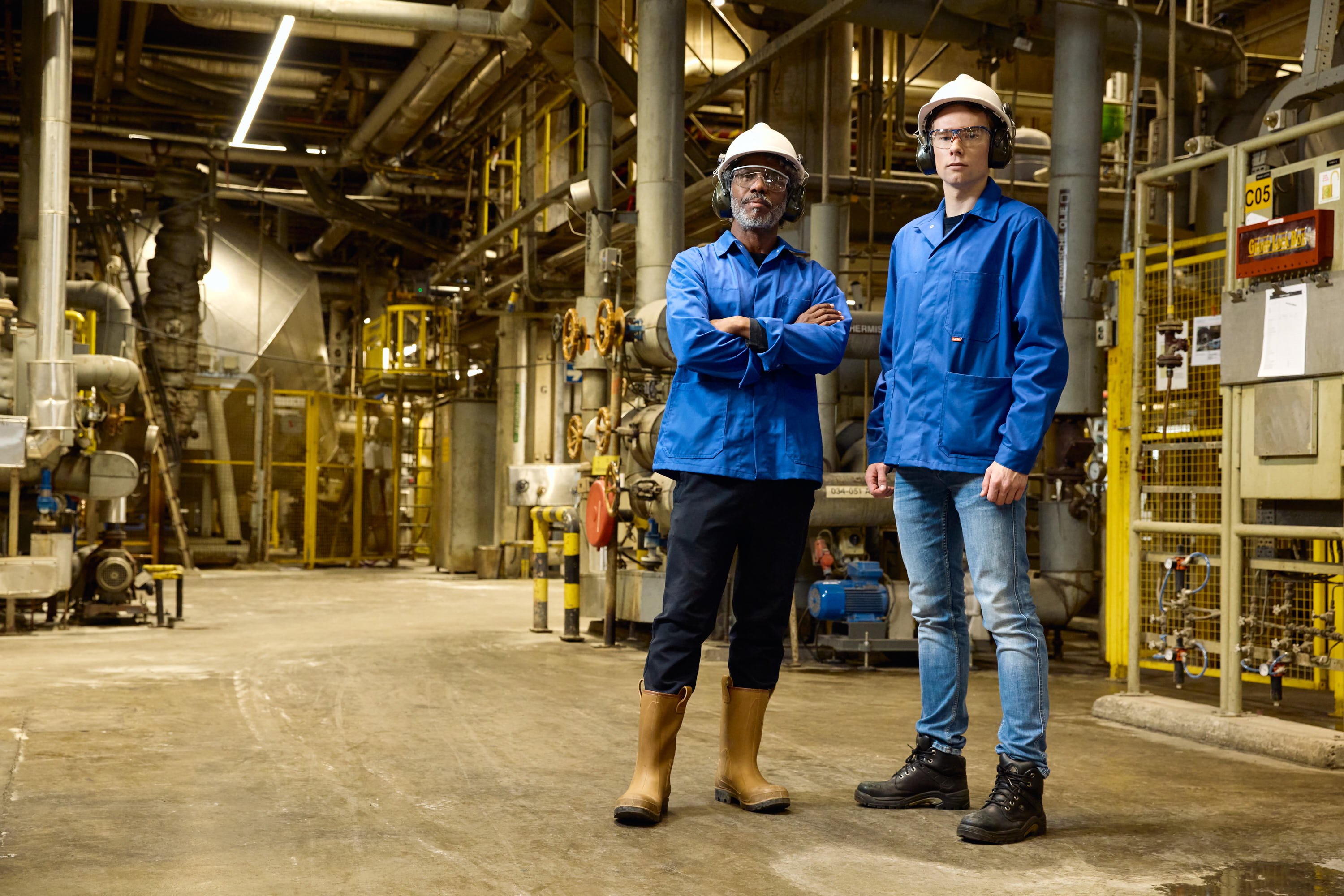 Brunel specialisten poseren in fabriek