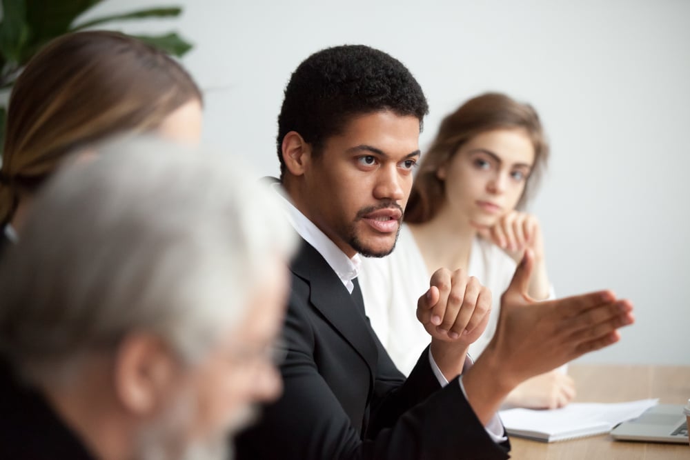 African American Professional Directing Business Meeting