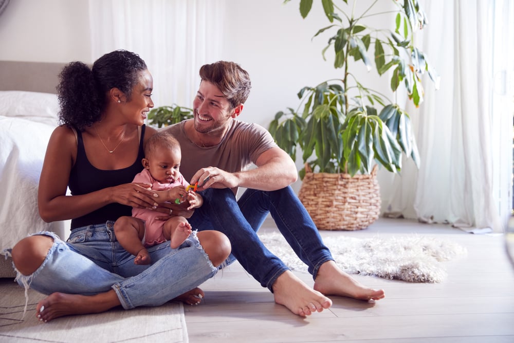 Young couple and baby