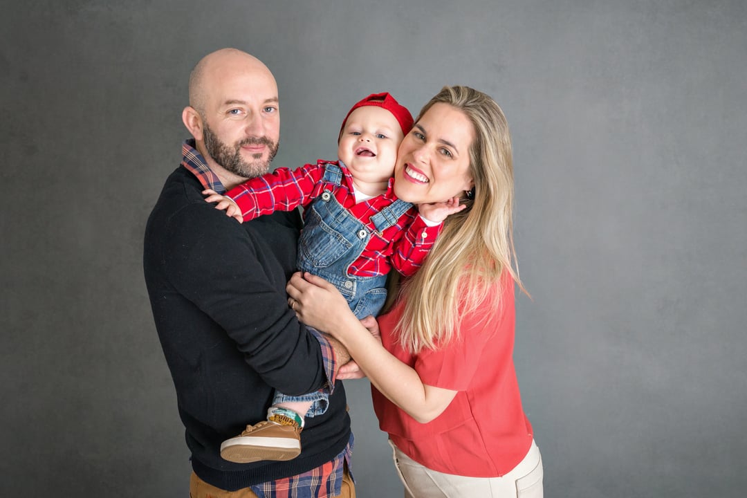 Nathalia Starck pictured with husband and young son.