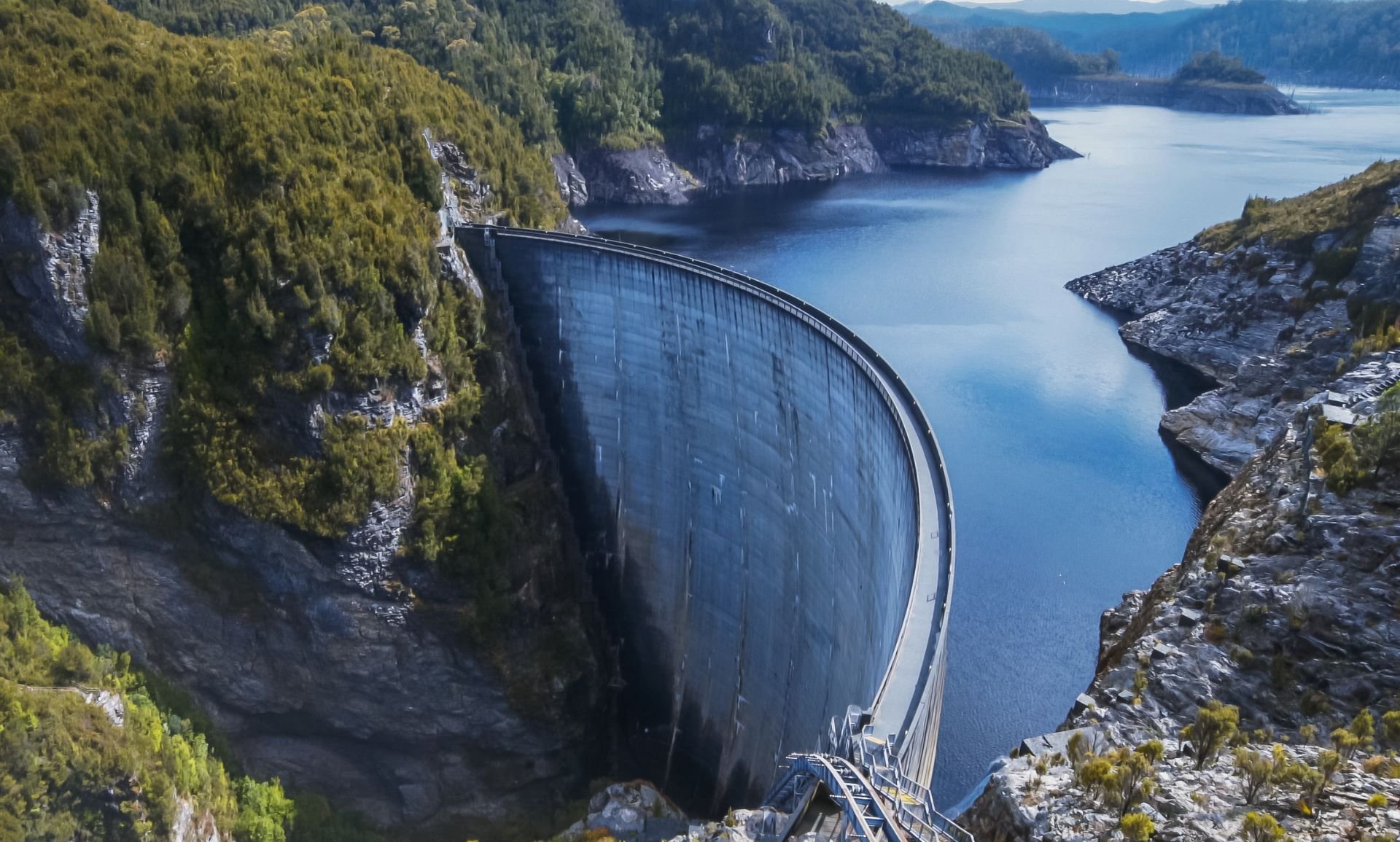 Strathgordon hydroelectric dam in south west Tasmania