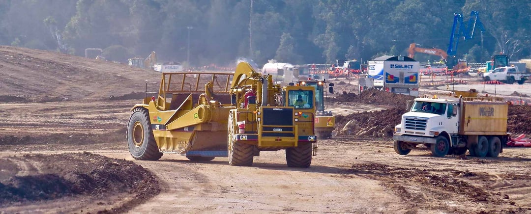Heavy Excavation Equipment at the Western Sydney International Airport Construction Site, Badgerys Creek