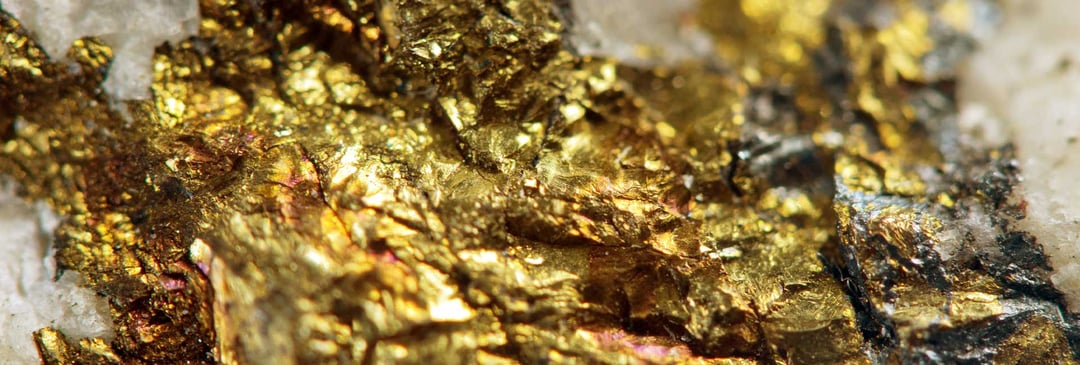 Close up of gold deposit
