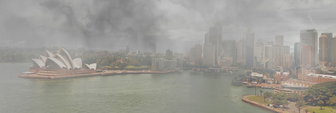 Air pollution Sydney harbour bushfire carbon dioxide