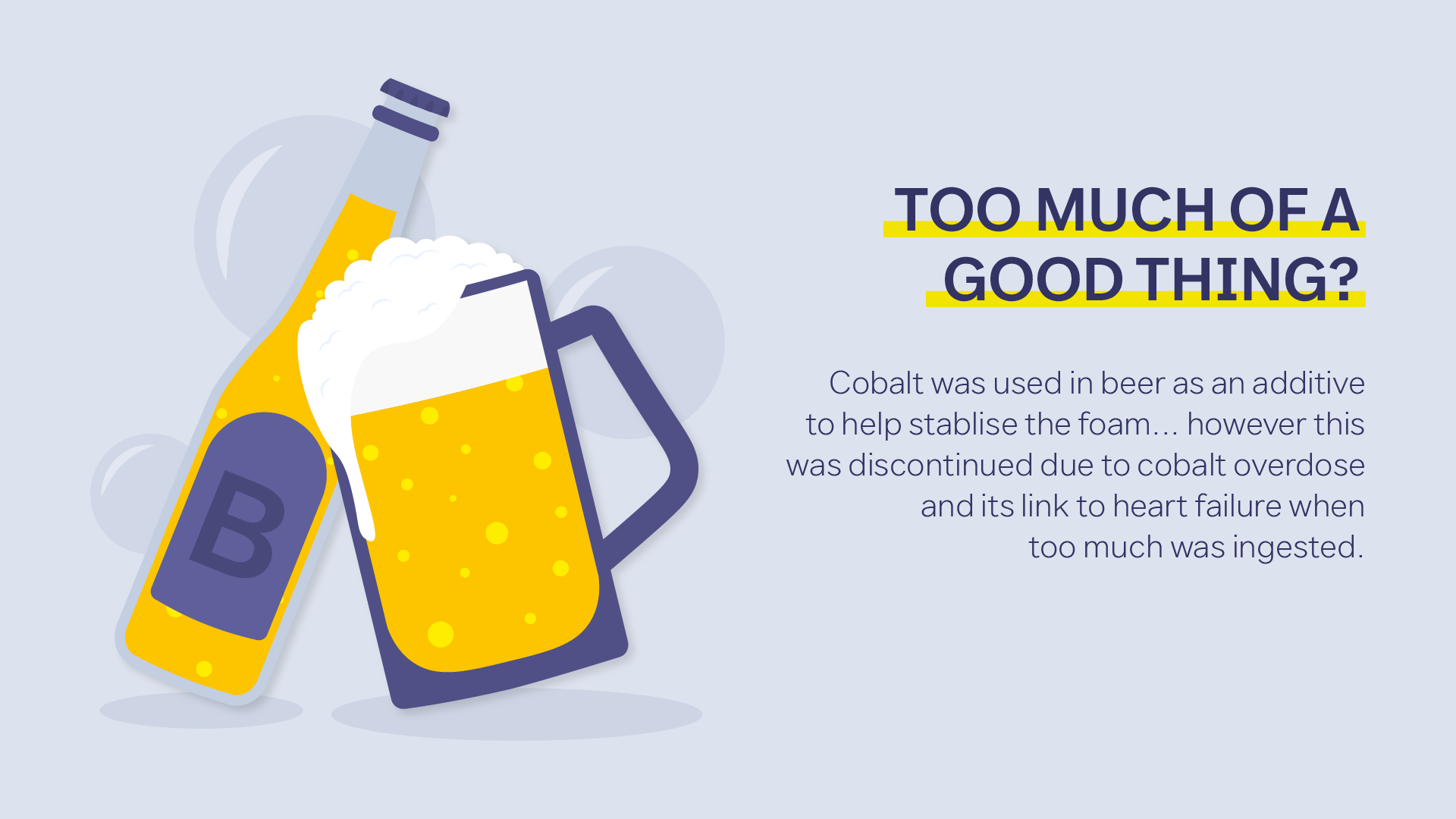 Cobalt was beer additive in foam