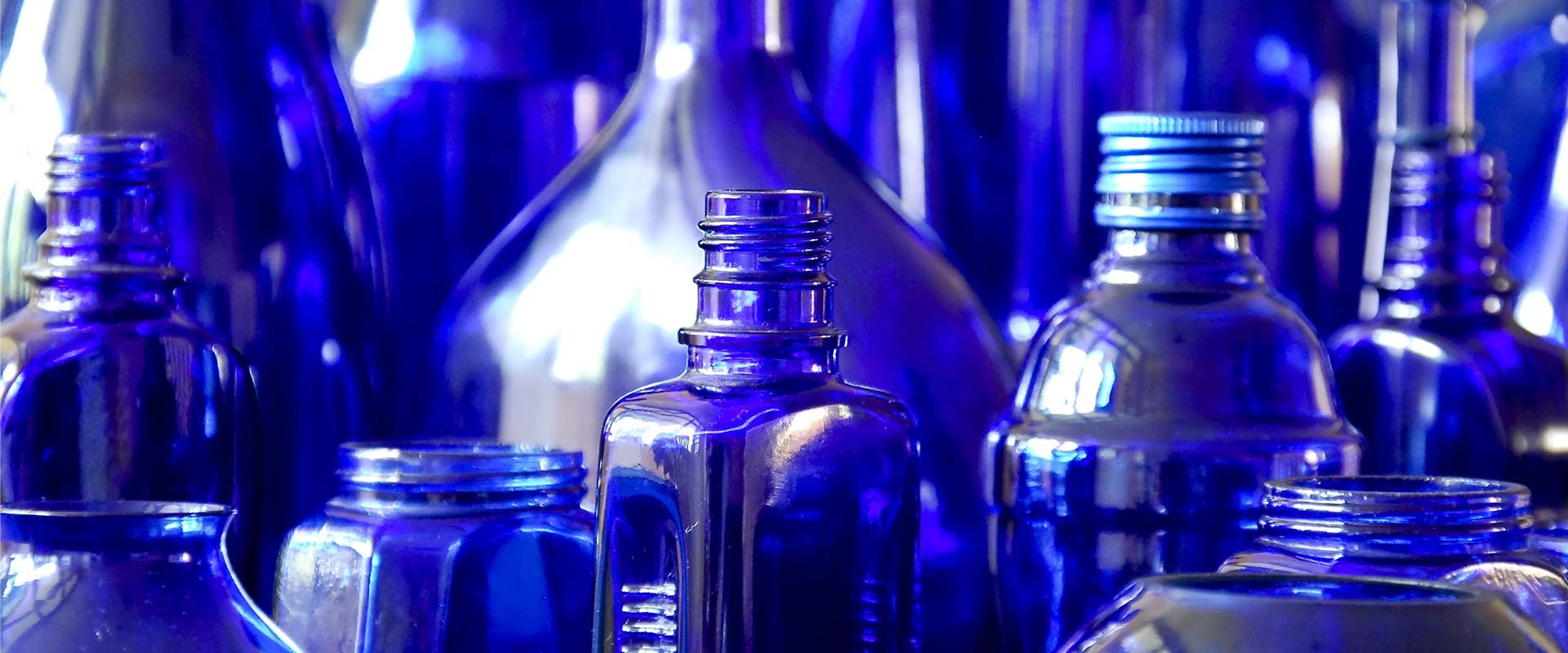 Cobalt blue glass bottles