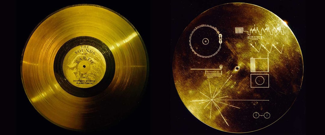 Voyager Golden records were two gold plated copper phonographs which were sent to space by NASA