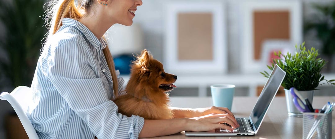Work life balance employee is happy working from home
