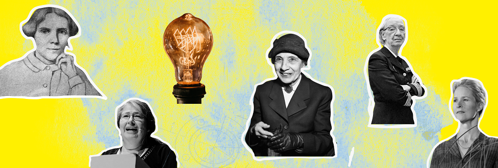 art illustration of influential women in STEM
