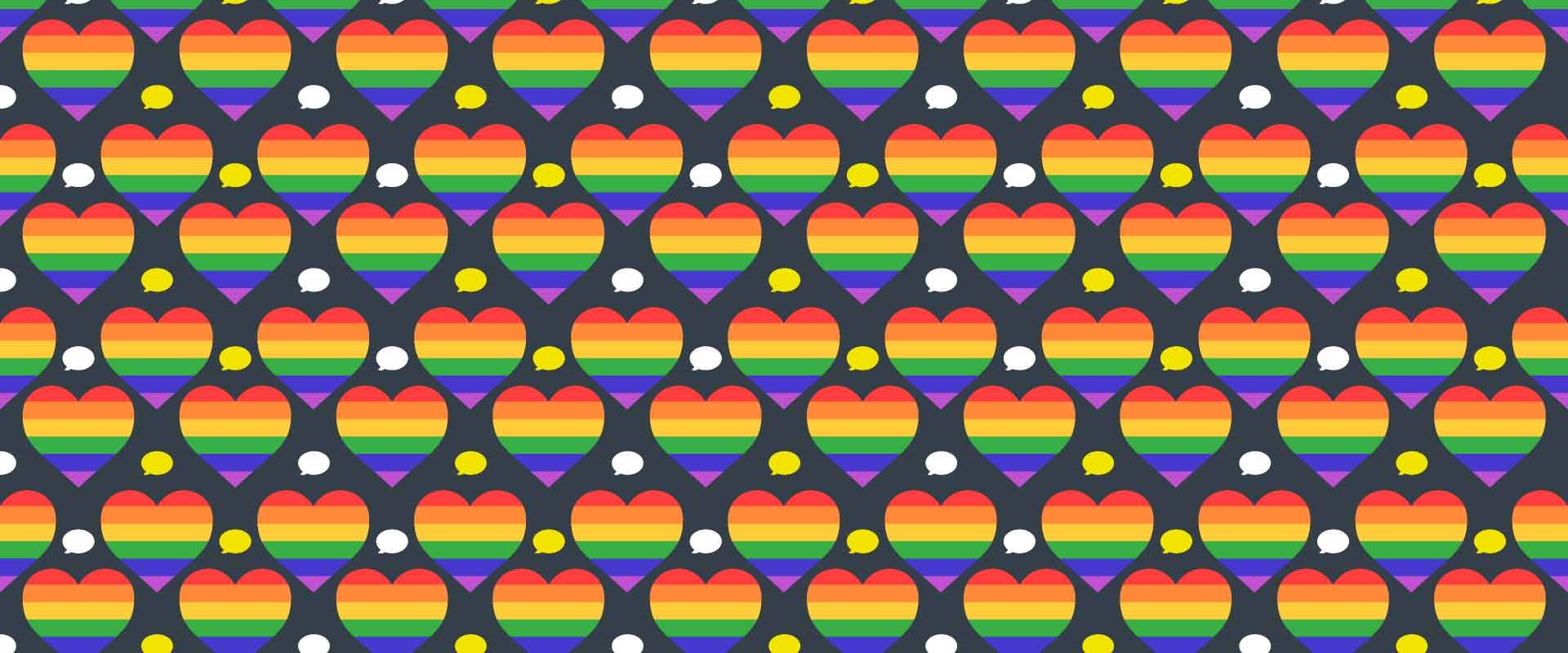 LGBTQIA background concept rainbow speech stories