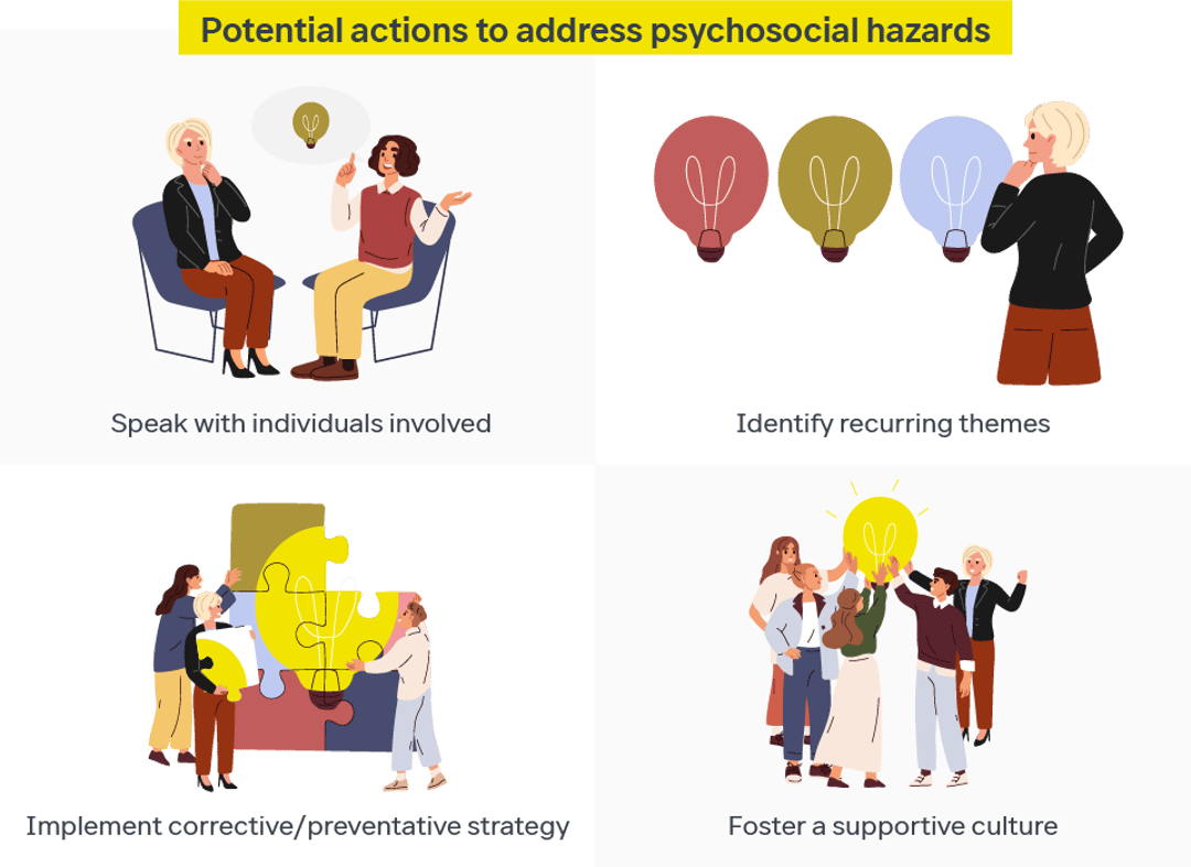 How to address psychosocial hazards identify problems, implement strategy and foster culture