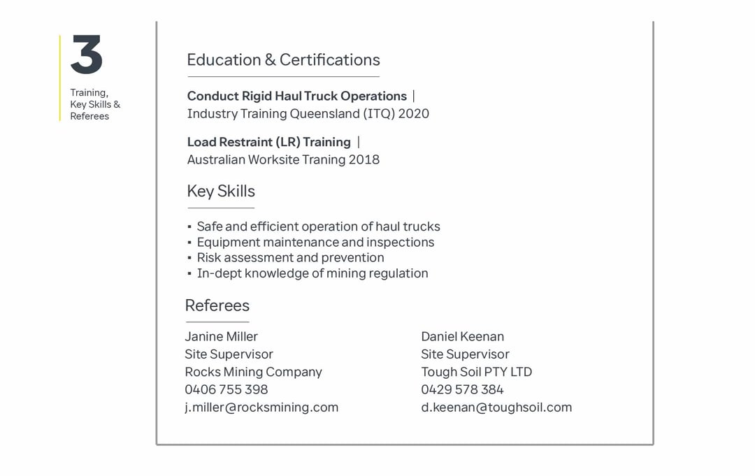 Third Section of a CV - Education, Key Skills and Referees