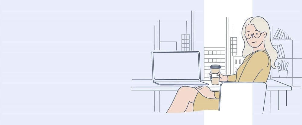 professional woman working at desk