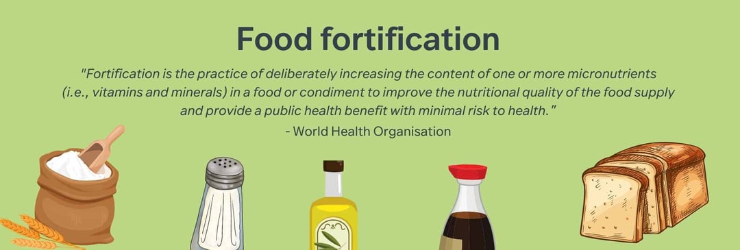 Adding nutrients to our food and condiments via food fortification