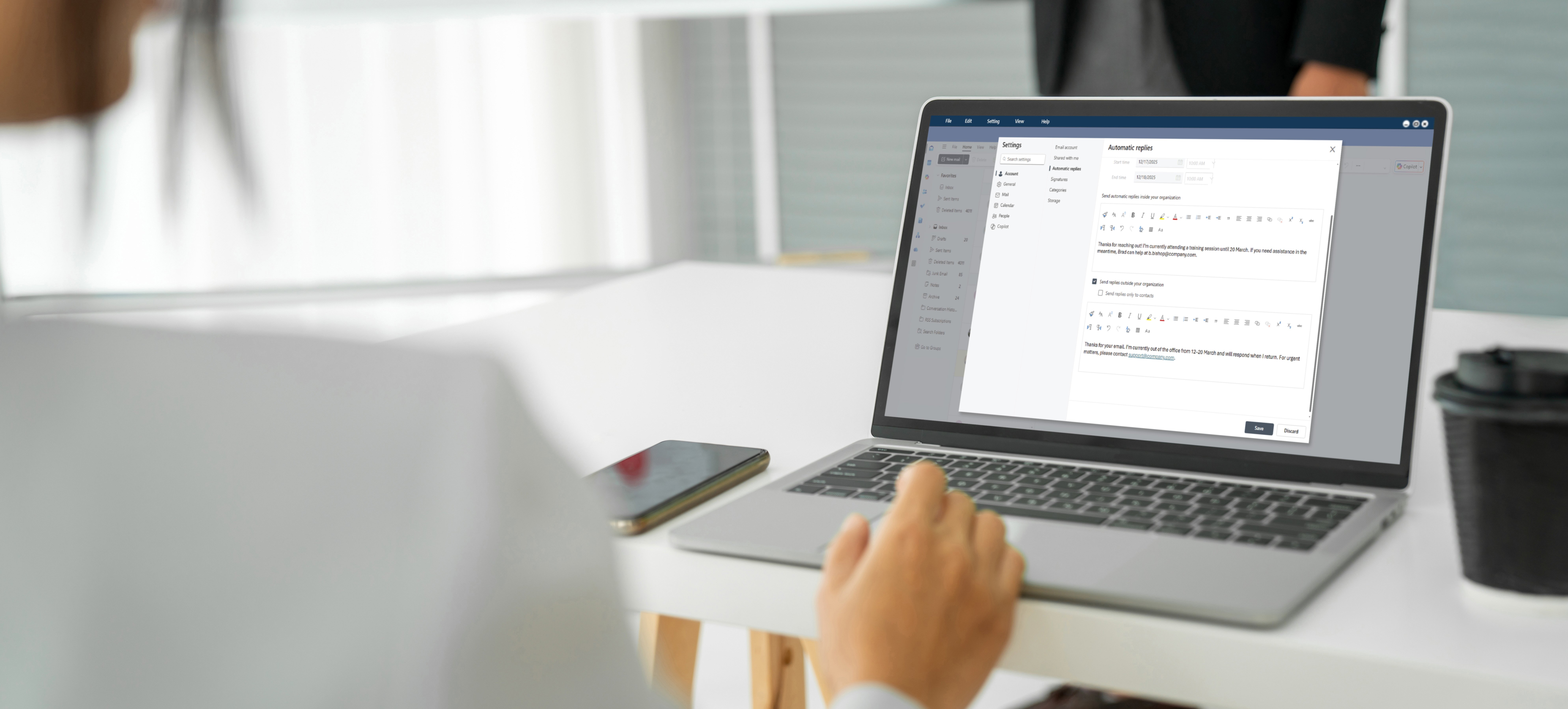 Brunel technical recruiter creating out of office