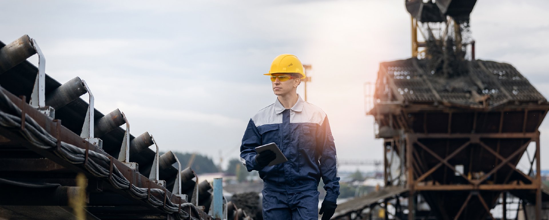 Brunel engineer inspecting mining equipment