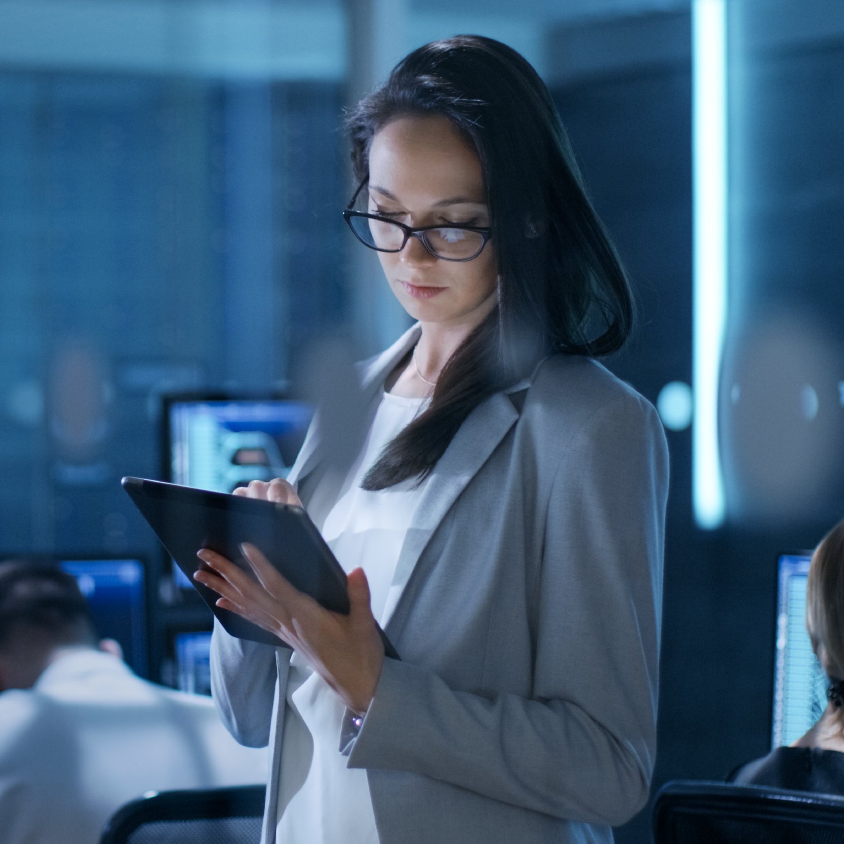 female project manager at desk