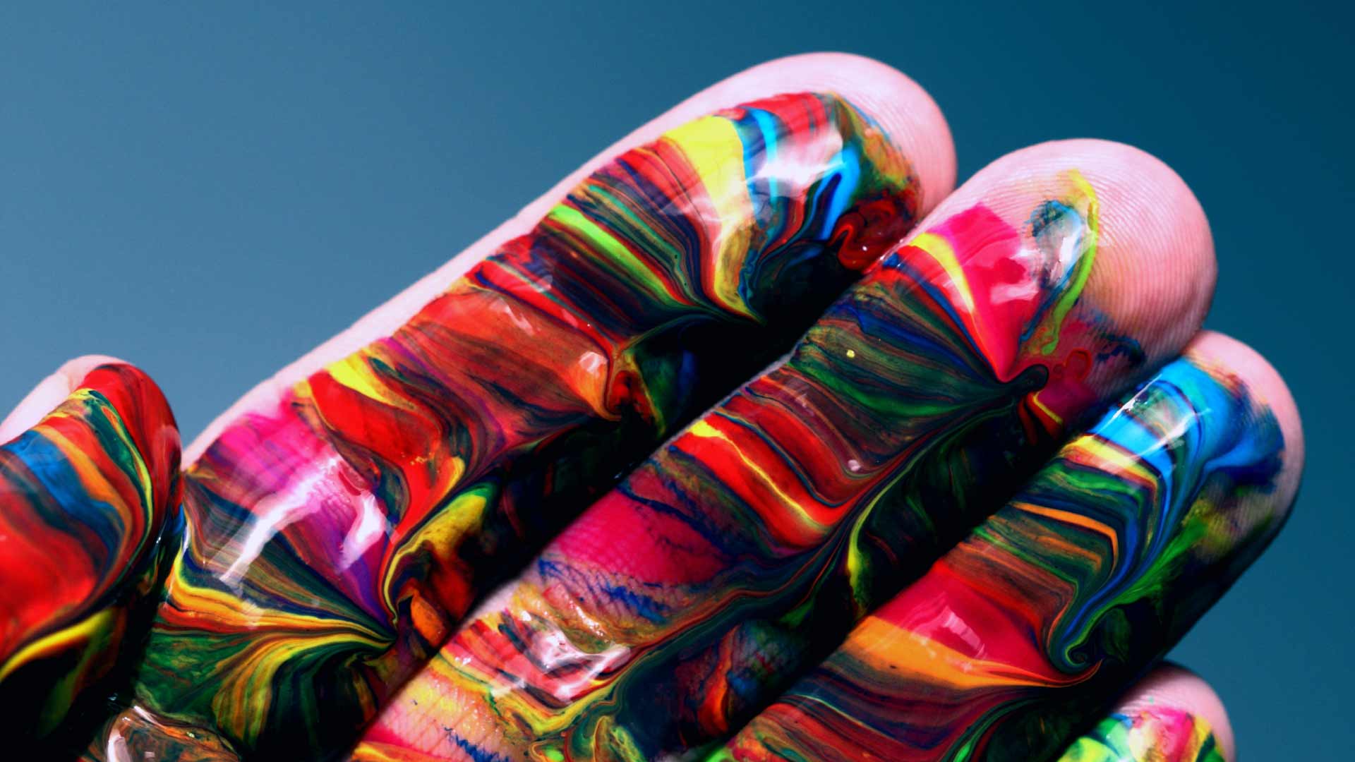 colourful painted hand