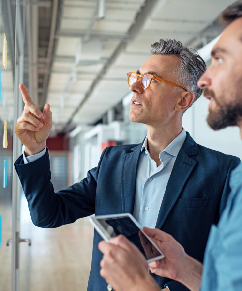 Male executive professional brainstorming