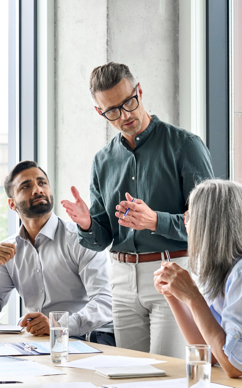 meeting with executives talking about strategy