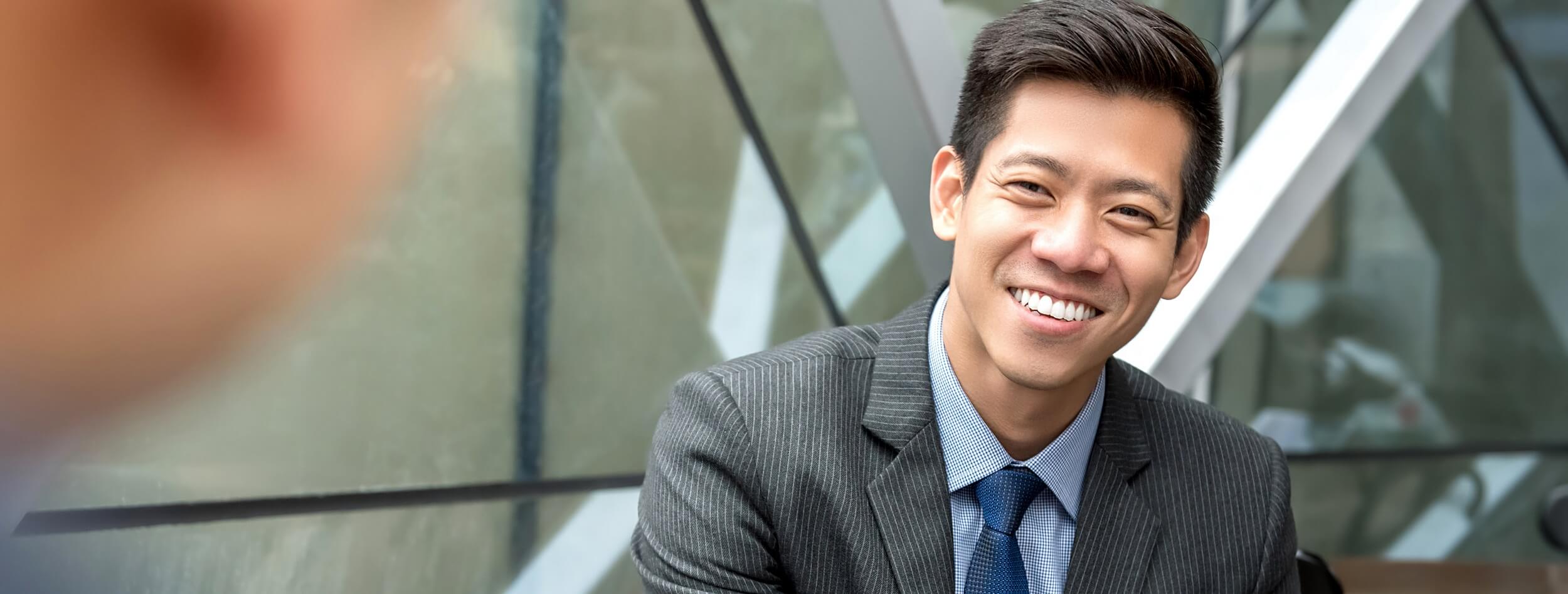 Chinese businessman smiling 