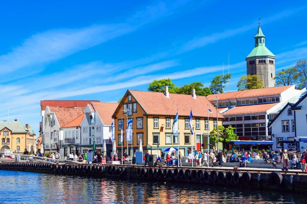 Buildings at the water in Stavanger Norway