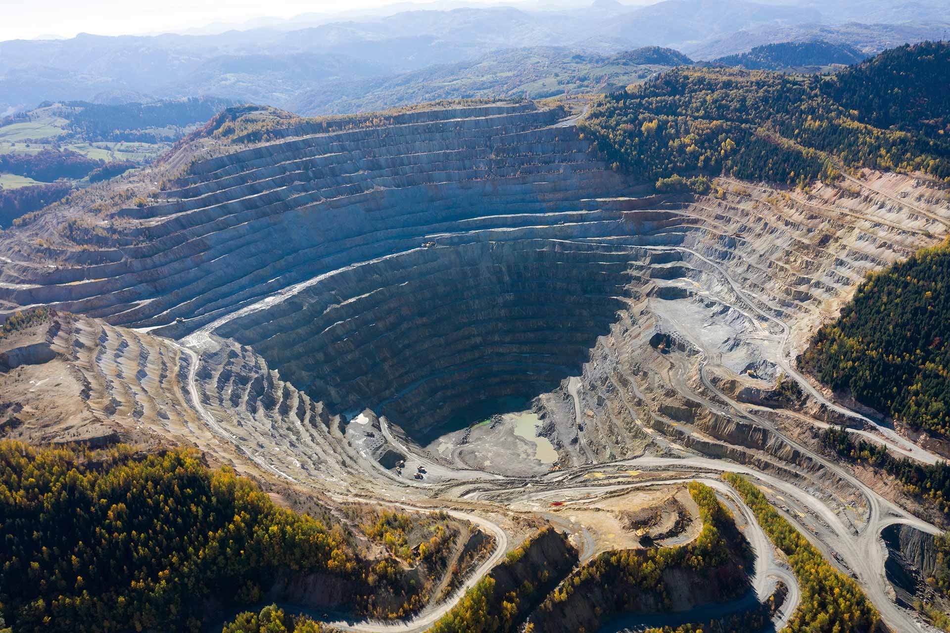 open pit mine in Rosia Poieni, Romania