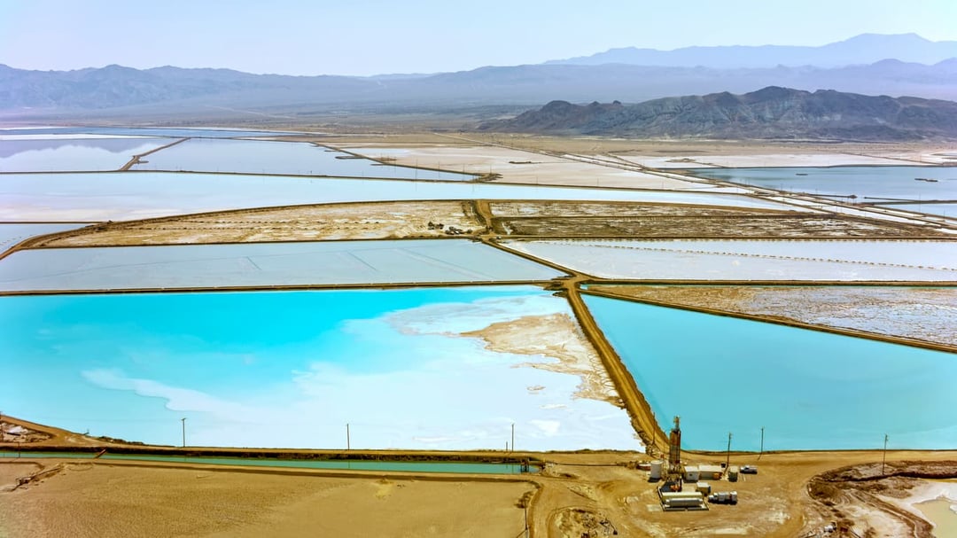 Aerial view of the lithium mine for clean energy technologies