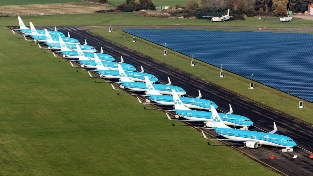 Solar modules at Groningen Airport Eelde