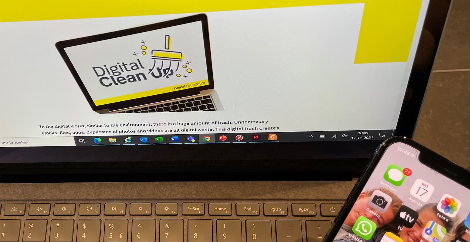 Laptop and phone with content