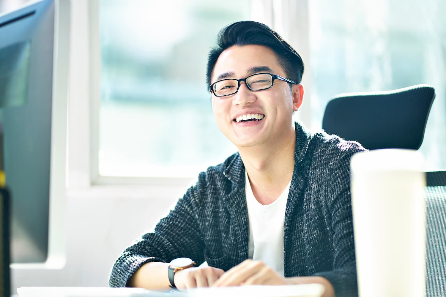 Man at desk in office