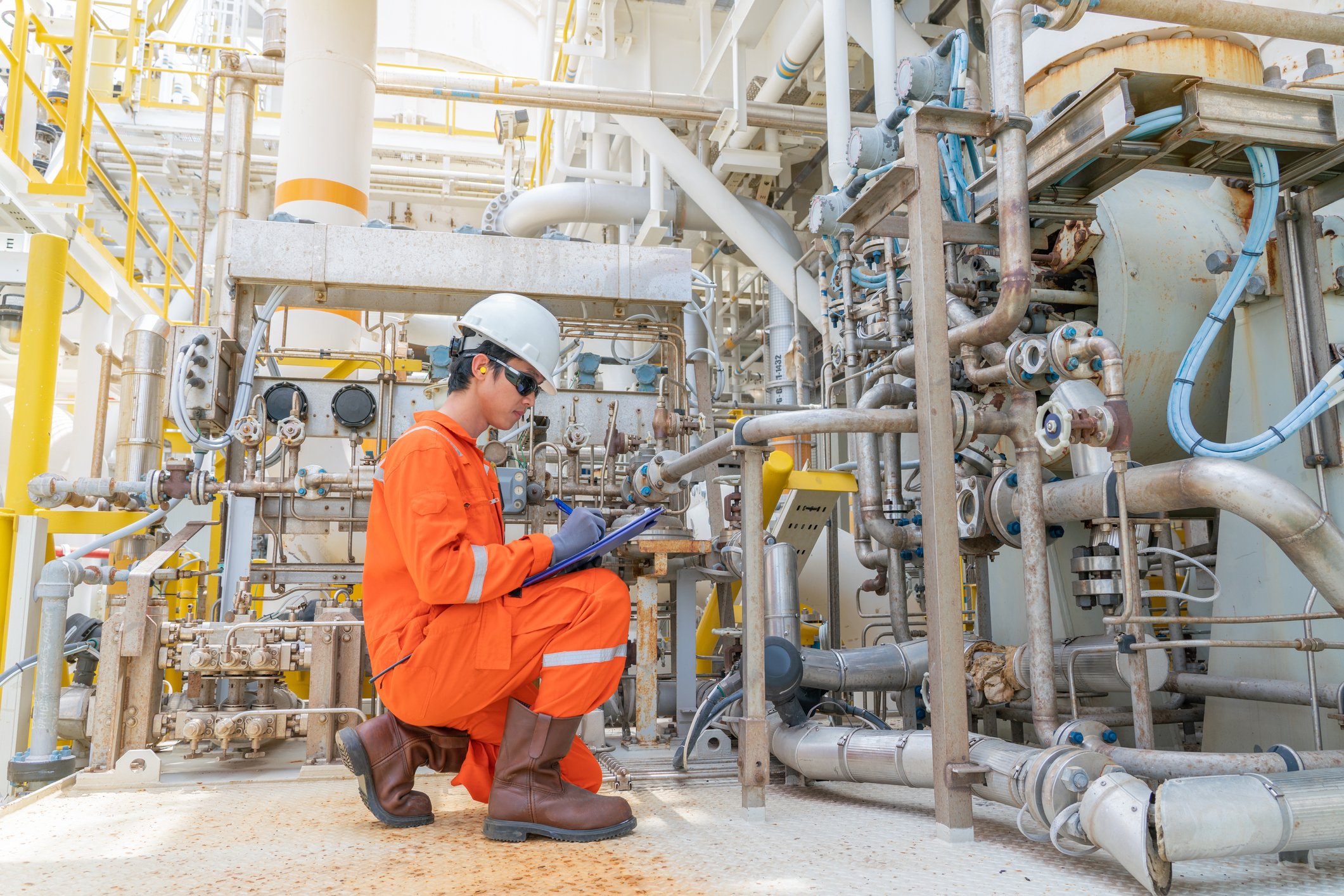 Mechanic operator check lube