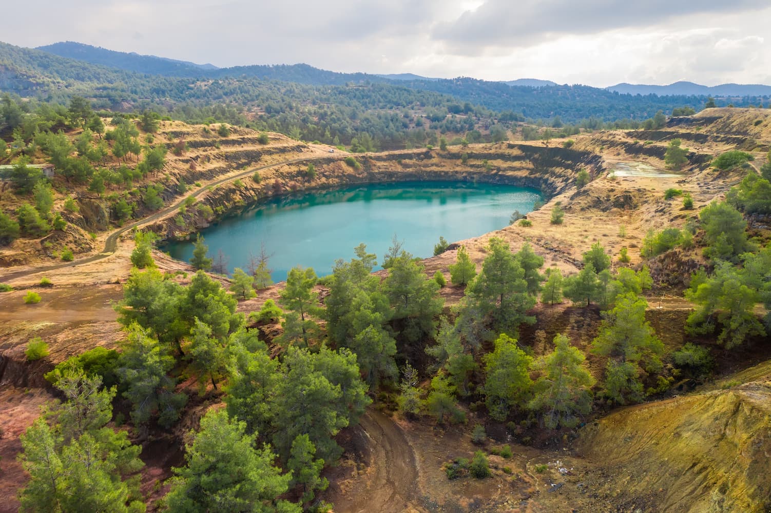 Mining location with water and green