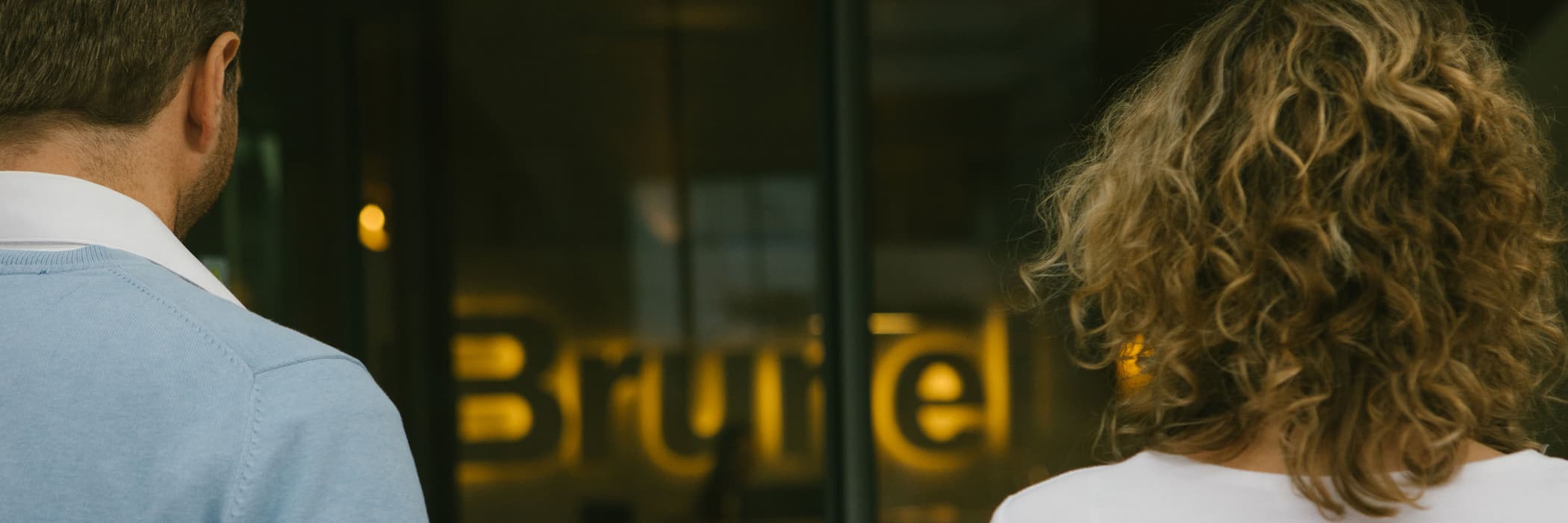 People at entrance of Brunel office