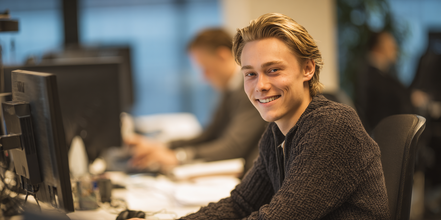 Jonge finance medewerker man