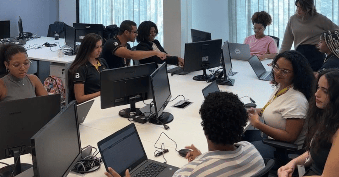 Cultural diversity in international business is made possible through initiatives like the young apprentice program in Brazil. Our leadership is pictured working with the young women of this program at our office as they begin their first days on our team.