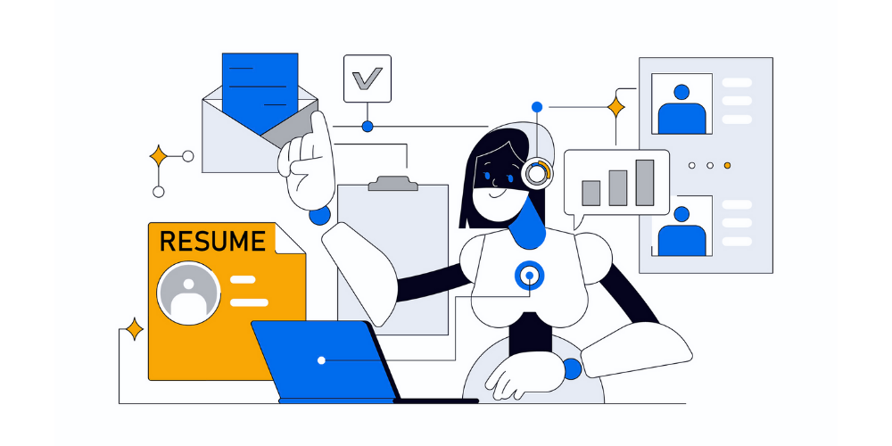 Illustration depicting the advantages of an AI-optimized resume as a resume trend for 2025.