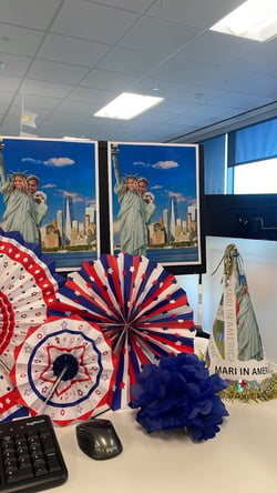 Mariana's desk at the Houston office decorated to celebrate her arrival. Brunel is a people-first business. We ensure your global mobility is seamless to give you peace of mind.