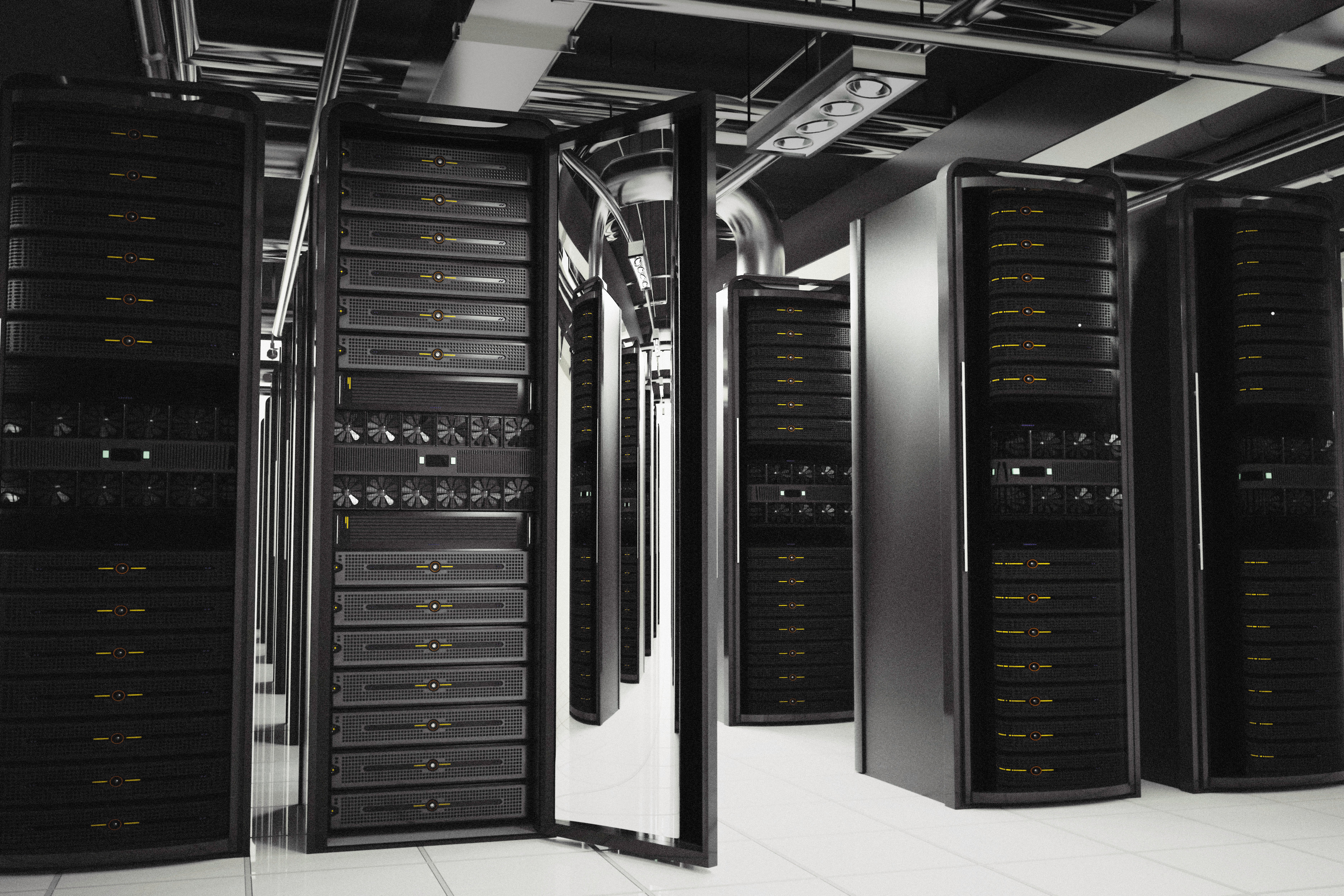 Enterprise data center facility with critical infrastructure supporting outsourced operations