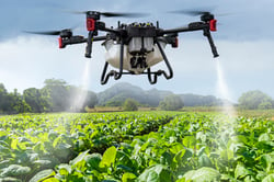 drone over agriculture food