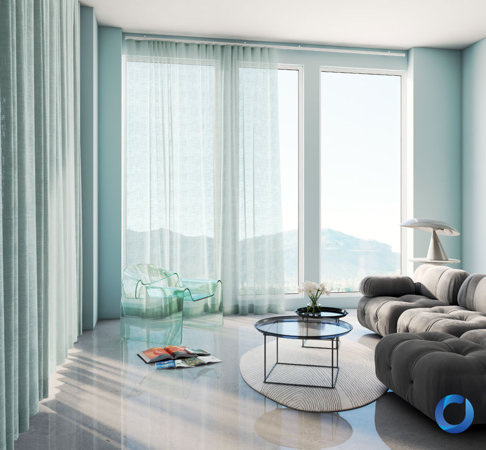 Elegant sheer European curtains for modern minimalist interiors. Angelic Collection