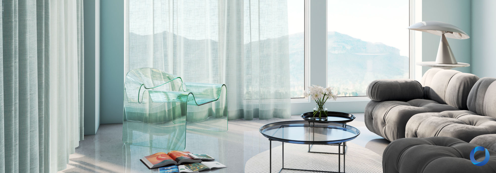 Elegant sheer European curtains for modern minimalist interiors. Angelic Collection