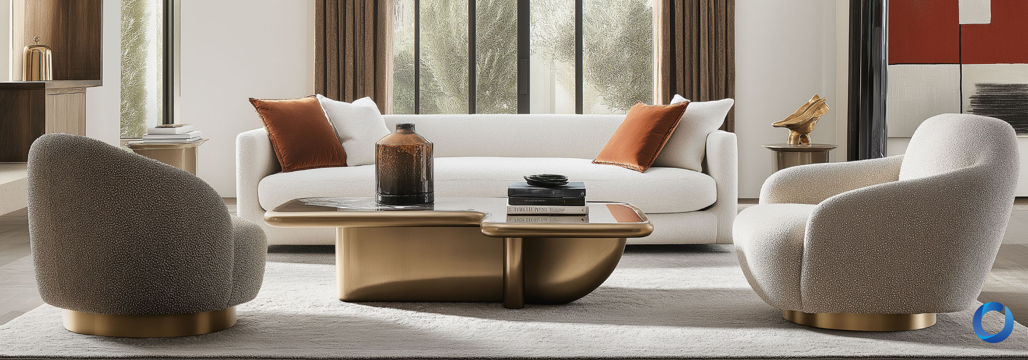 Luxury European living room with elegant furniture and decor.