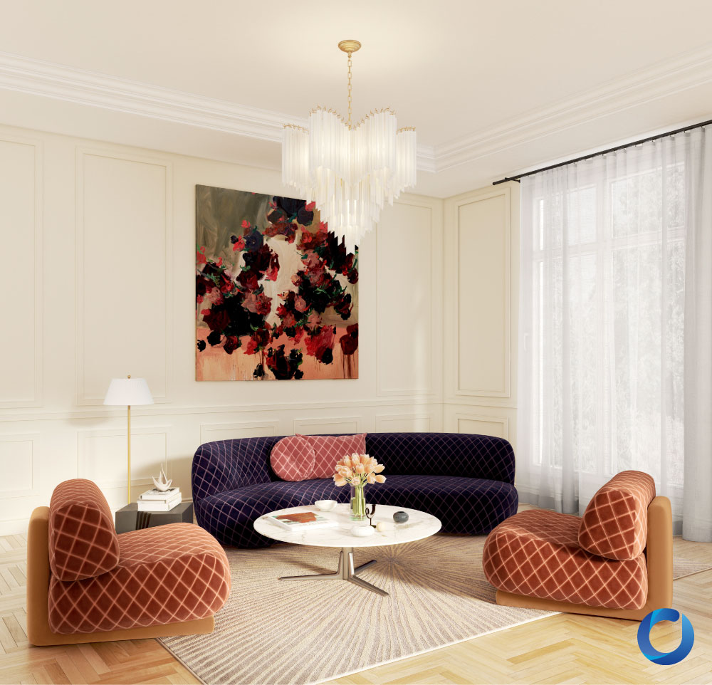 Luxury velvet sofas with European designer fabric upholstery, Pantheon Collection