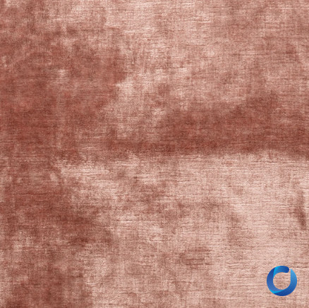 Close-up of a rust terracotta velvet fabric swatch with a soft sheen, Bespoke Velvet collection