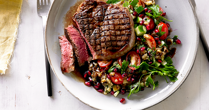 matador scotch fillet with smoky eggplant