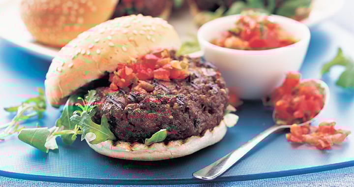 Burgers with spicy salsa