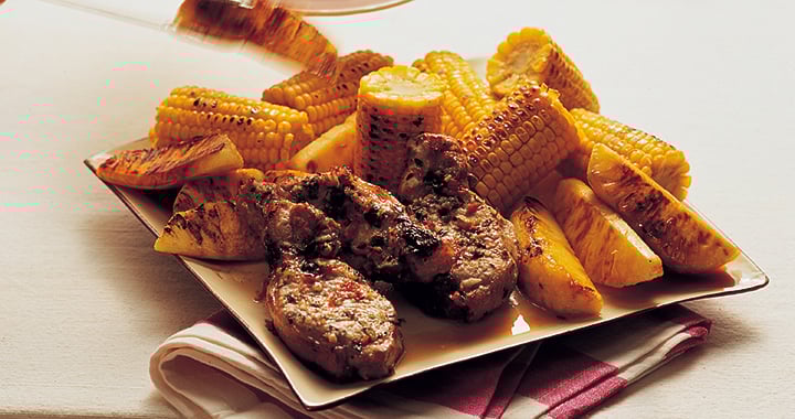 Jerk Pork With Pineapple And Corn
