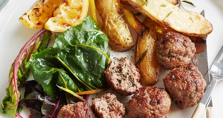 Spiced Lamb and Mint Meatballs with Lemon Yoghurt 