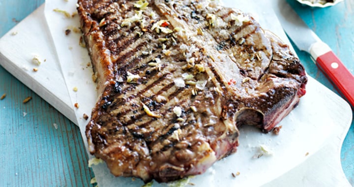 T-Bone Steak with Chilli and Celery Salt